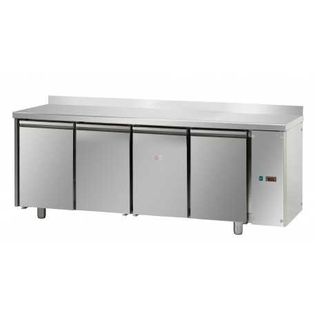 TAVOLO REFRIGERATO PASTICCERIA-PREDISPOSTO PER MOTORE REMOTO-PIANO LISCIO + ALZATINA-CAPACITA' 890 LT-DIMEN. CM L248 X P80 X H95/102