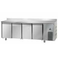 TAVOLO REFRIGERATO CON ALZATINA - IN ACCIAIO INOX AISI 304 - TEMP. -18°/-22°-CAPACITA' 670 LT - DIMEN. CM L232 X P71,5 X H95/102