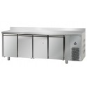 TAVOLO REFRIGERATO CON ALZATINA - IN ACCIAIO INOX AISI 304 - TEMP. -18°/-22°-CAPACITA' 670 LT - DIMEN. CM L232 X P71,5 X H95/102