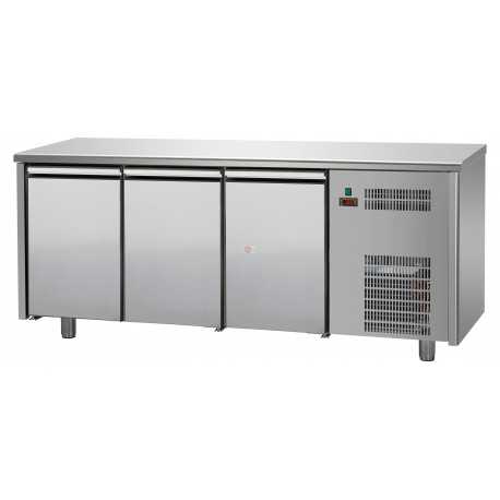 TAVOLO REFRIGERATO - IN AISI 304 - PIANO LISCIO - TEMPERATURA 0°/+10° - CAPACITA' 400 LT - DIMENSIONI CM L191XP60XH85/92