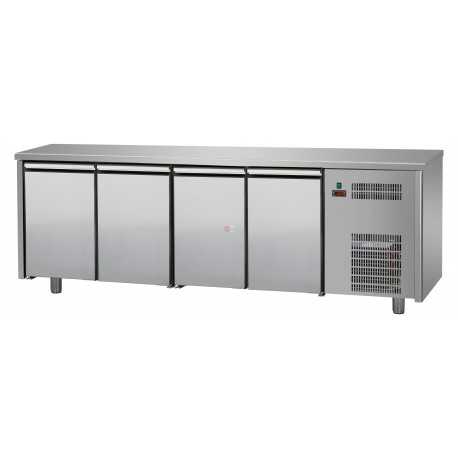 TAVOLO REFRIGERATO - IN AISI 304 - PIANO LISCIO - TEMPERATURA 0°/+10° - CAPACITA' 530 LT - DIMENSIONI CM L236XP60XH85/92