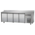 TAVOLO REFRIGERATO - IN AISI 304 - PIANO LISCIO E ALZATINA- TEMPERATURA 0°/+10° - CAPACITA' 530 LT - DIMENSIONI CM L236XP60XH95/102