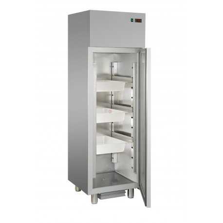 ARMADIO FRIGO PER PESCE - CAPACITA' 400 LITRI - INTERAMENTE IN ACCIAIO INOX AISI 304 - GASTRONORM GN 1/1 (530 X 325 mm) - 1 PORTA CHIUSURA AUTOMATICA - TEMPERATURA -2°/+8° - REFRIGERAZIONE VENTILATA - SBRINAMENTO AUTOMATICO - DIMENSIONI CM L60 X P62 X H 190/208 ARMADIO FRIGO PER PESCE - CAPACITA' 400 LITRI - INTERAMENTE IN ACCIAIO INOX AISI 304 - GASTRONORM GN 1/1 (530 X 325 mm) - 1 PORTA CHIUSURA AUTOMATICA - TEMPERATURA -2°/+8° - REFRIGERAZIONE VENTILATA - SBRINAMENTO AUTOMATICO - DIMENSIONI CM L60 X P62 X H 190/208