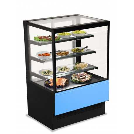 BANCO VETRINA PER ALIMENTI-IDEALE PER GASTRONOMIE E PASTICCERIE-SERVIZIO ASSISTITO- 3 MENSOLE IN VETRO- NORMA CE