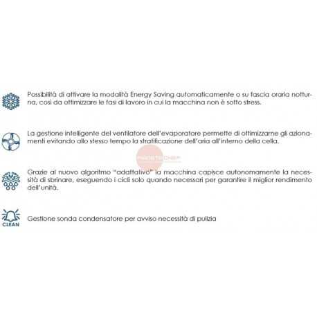 ARMADIO FRIGO - INTERAMENTE IN ACCIAIO INOX AISI 304 - GASTRONORM GN 2/1 ( 650 X 530 mm ) - ISOLAMENTO 75 mm - CAPACITA' 700 LT - TEMPERATURA -2°/+10° - 1 PORTA CON SERRATURA - ILLUMINAZIONE INTERNA - DISPLAY CON FUNZIONE HACCP - FUNZIONE RAFFREDDAMENTO RAPIDO OVERCOOLING - REFRIGERAZIONE VENTILATA - SBRINAMENTO INTELLIGENTE - DIMENSIONI CM L 75 X P 81,5 X H 210