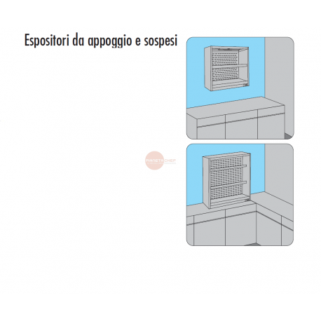 PENSILE REFRIGERATO - CON MOTORE REMOTO INCLUSO - DISTANZA MAX 5 mt - STRUTTURA IN ACCIAIO INOX AISI 304 - RIPIANI ILLUMINATI - TENDA NOTTE DI SERIE - STAFFE DA MURO IN DOTAZIONE - QUADRO ELETTRONICO COMPLETO DI TERMOSTATO - TEMPERATURA +4°/+8° - REFRIGERAZIONE STATICA - SBRINAMENTO AUTOMATICO - DIMENSIONI CM L 150 X P 50 X H 80