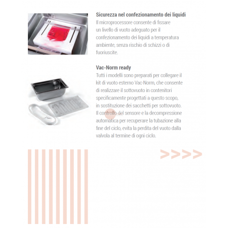 SOTTOVUOTO A CAMPANA - STRUTTURA IN ACCIAIO INOX - POMPA BUSH DA 63 m³/h. - DOPPIA BARRA SALDANTE 848 + 848 mm - DISPLAY DIGITALE CON INDICATORE DELLA PERCENTUALE DEL VUOTO - IDEALE ANCHE PER LIQUIDI - POTENZA 1500 W - DIMENSIONI ESTERNE CM L 96 X P 75,7 X H 99,8