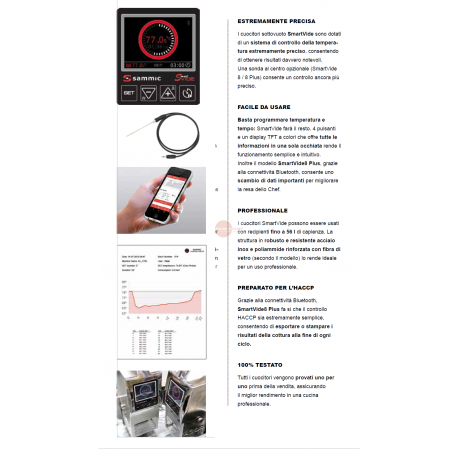 CUOCITORE PER COTTURA A BASSA TEMPERATURA - TEMPERATURA CONTROLLATA CON ELEVATA PRECISIONE - COSTRUZIONE IN ACCIAIO INOX - DISPLAY TFT A COLORI - RANGE TEMPERATURA 5°/95° - CAPACITA' MAX RECIPIENTE 28 LT - POTENZA 1600 W - DIMENSIONI CM L 11,6 X P 12,8 X H 33 CUOCITORE PER COTTURA A BASSA TEMPERATURA - TEMPERATURA CONTROLLATA CON ELEVATA PRECISIONE - COSTRUZIONE IN ACCIAIO INOX - DISPLAY TFT A COLORI - RANGE TEMPERATURA 5°/95° - CAPACITA' MAX RECIPIENTE 28 LT - POTENZA 1600 W - DIMENSIONI CM L 11,6 X P 12,8 X H 33
