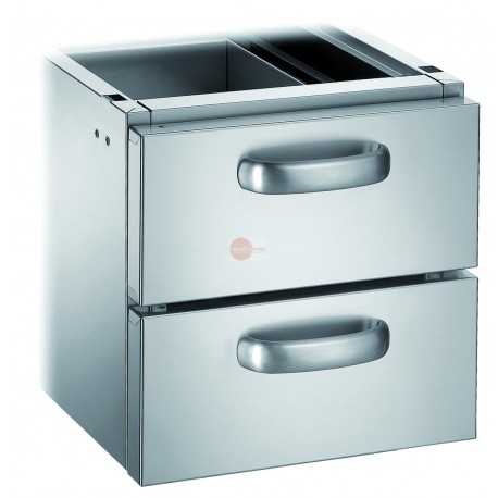 KIT CASSETTIERA 2 CASSETTI GN 2/1 - DIMENSIONI CM L70 X P69,5 X H21,5/10