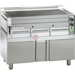 GRIGLIE PIETRA LAVICA - ALIMENTAZIONE A GAS - CON MOBILE INFERIORE CHIUSO CON ANTINE - POTENZA 23 KW - STRUTTURA IN ACCIAIO INOX - 1 GRIGLIA IN DOTAZIONE (CARNE/PESCE) - 8 BRUCIATORE - CASSETTO RACCOLTA RESIDUI DI COTTURA - DIMENSIONI CM L 114 X P 80 X H 90