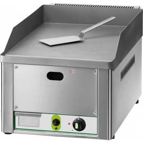 FRY TOP A GAS DA BANCO - PIASTRA LISCIA- POTENZA 4 KW - DIMENSIONI CM L 33,5 X P 60 X H 30