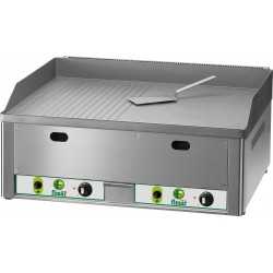 FRY TOP A GAS DA BANCO - PIASTRA 1/2 LISCIA 1/2 RIGATA-POTENZA 8 KW - DIMENSIONI CM L 66,5 X P 60 X H 30