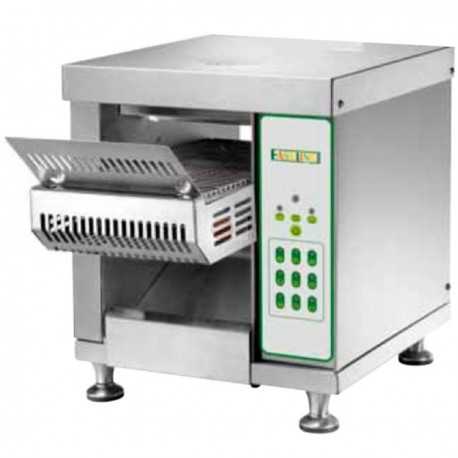 TOSTAPANE CONTINUO - PRODUZIONE 50 ÷ 150 TOAST/h- TAPPETO COTTURA 180 MM-POTENZA 1300 W-DIMENSIONI CM L34 X P69 X H40