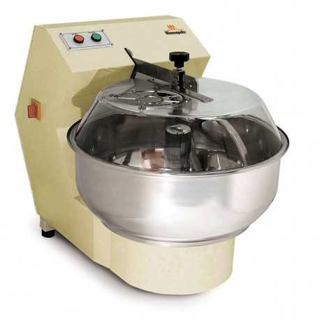 IMPASTATRICE A FORCELLA - ALIMENTAZIONE 230 V MONOFASE - VASCA E FORCELLA IN ACCIAIO INOX - COPERCHIO ANTIURTO - CAPACITA' VASCA 39 LT - CAPACITA' IMPASTO 35 KG - POTENZA 0,75 KW - DIMENSIONI CM L 60 X P 93 X H 68