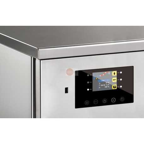 TAVOLO FERMALIEVITAZIONE - CON UMIDIFICATORE - COSTRUITO INTERAMENTE IN ACCIAIO INOX AISI 304 - ISOLAMENTO 50 mm - ALLESTIMENTO INTERNO EURONORM 60 X 40 - CAPACITA' 12 TEGLIE 60X40 - DISPLAY TOUCH SCREEN - TEMPERATURA -5/+40°C - UMIDITA' REGOLABILE FINO AL 95% - DIMENSIONI CM L 145,6 X P 75 X H 85 - CON ALZATINA TAVOLO FERMALIEVITAZIONE - CON UMIDIFICATORE - COSTRUITO INTERAMENTE IN ACCIAIO INOX AISI 304 - ISOLAMENTO 50 mm - ALLESTIMENTO INTERNO EURONORM 60 X 40 - CAPACITA' 12 TEGLIE 60X40 - DISPLAY TOUCH SCREEN - TEMPERATURA -5/+40°C - UMIDITA' REGOLABILE FINO AL 95% - DIMENSIONI CM L 145,6 X P 75 X H 85 - CON ALZATINA