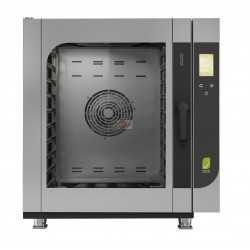FORNO ELETTRICO A CONVENZIONE - CON VAPORE DIRETTO - CAPACITA' 10 TEGLIE GN 2/1 - STRUTTURA INTERAMENTE IN ACCIAIO INOX AISI 304 18/10 - COMANDI DISPLAY TOUCH SCREEN - POTENZA 25,5 KW - ILLUMINAZIONE INTERNA - 100 RICETTE PROGRAMMABILI - 6 VELOCITA' VENTOLE - DIMENSIONI CM L 89 x P 122 x H 98