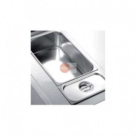 BACINELLA IN ACCIAIO CON COPERCHIO INOX CAPACITA' 5 LT GN 1/3 - DIMESNIONE CM L 32,5 X 17,5 X H15