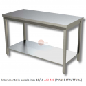 TAVOLO DA LAVORO APERTO CON RIPIANO INFERIORE