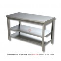 TAVOLO DA LAVORO APERTO CON 2 RIPIANI INFERIORI