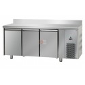 TAVOLO REFRIGERATO CON ALZATINA - IN ACCIAIO INOX AISI 304 - TEMP. -18°/-22°-CAPACITA' 460 LT - DIMEN. CM L187 X P71,5 X H95/102