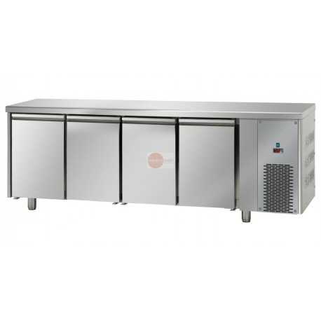 TAVOLO REFRIGERATO IN ACCIAIO INOX AISI 304 - TEMPERATURA -18°/-22°-CAPACITA' 630 LT - DIMEN. CM L232 X P71,5 X H85/92