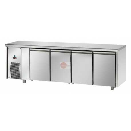 TAVOLO REFRIGERATO IN ACCIAIO INOX AISI 304 - MOTORE A SX- TEMPERATURA -18°/-22°-CAPACITA' 630 LT - DIMEN. CM L232 X P71,5 X H85/92