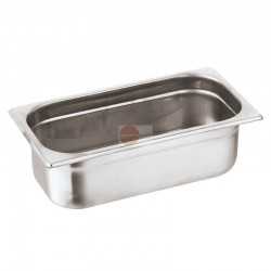 BACINELLA IN ACCIAIO INOX AISI 304 - GN 1/3 - DIMENSIONE CM L 32,5 x P 17,5 x H 15