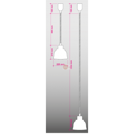 LAMPADA RISCALDANTE - IN ALLUMINIO ANODIZZATO NERO - CON LUCE ROSSA - CAVO REGOLABILE IN ALTEZZA - INTERRUTTORE - POTENZA 250 WATT