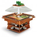 ISOLA BUFFET REFRIGERATA - STRUTTURA ESTERNA IN LEGNO - VASCA IN ACCIAIO INOX - CAPPA MOTORIZZATA - ILLUMINAZIONE LED - TEMPERATURA +4°/+10° - REFRIGERAZIONE STATICA - SBRINAMENTO AUTOMATICO