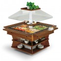 ISOLA BUFFET REFRIGERATA - STRUTTURA ESTERNA IN LEGNO - VASCA IN ACCIAIO INOX - CAPPA MOTORIZZATA - ILLUMINAZIONE LED - TEMPERATURA +4°/+10° - REFRIGERAZIONE STATICA - SBRINAMENTO AUTOMATICO