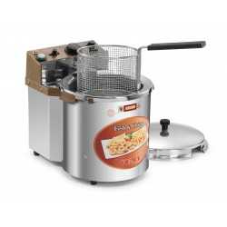 FRIGGITRICE SNACK DA BANCO - STRUTTURA IN ACCIAIO INOX - CAPACITA' VASCA 4 LT - POTENZA 2300 WATT - DIMENSIONI CM L 33 x P 40 (55 con maniglia) x H 36