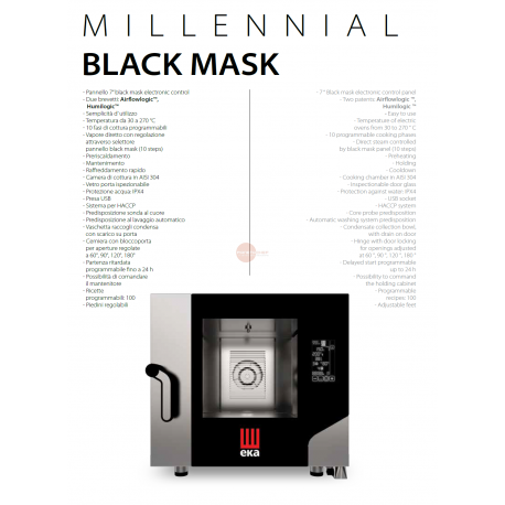 FORNO ELETTRICO COMPATTO - COMBINATO CONVEZIONE - CON VAPORE DIRETTO - CAPACITA' 10 TEGLIE GN 1/1 - COMANDI DIGITALI - FULL OPTIONAL