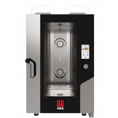 FORNO A GAS COMBINATO CONVEZIONE - CON VAPORE DIRETTO - CAPACITA' 11 TEGLIE GN 1/1 - COMANDI TOUCH SCREEN