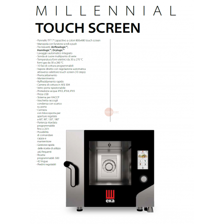 FORNO PASTICCERIA A GAS - COMBINATO CONVEZIONE - CON VAPORE DIRETTO - CAPACITA' 6 TEGLIE 60 X 40 - COMANDI TOUCH SCREEN - FULL OPTIONAL