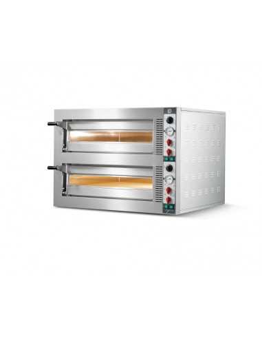 FORNO CUPPONE TIEPOLO - ELETTRICO - CONTROLLO MECCANICO - CAPACITA' 4+4 PIZZE - DIMENSIONI CM L102 X P92 X H73