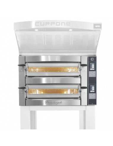 FORNO CUPPONE MICHELANGELO - ELETTRICO - CONTROLLO DIGITALE - CAPACITA' 4+4 PIZZE - DIMENSIONI CM L119 X P110 X H78