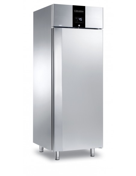 ARMADIO FRIGO - INTERAMENTE IN ACCIAIO INOX AISI 304 - GASTRONORM GN 2/1 ( 650 X 530 mm ) - ISOLAMENTO 75 mm - CAPACITA' 700 LT - TEMPERATURA -2°/+10° - 1 PORTA CON SERRATURA - ILLUMINAZIONE INTERNA - DISPLAY CON FUNZIONE HACCP - FUNZIONE RAFFREDDAMENTO RAPIDO OVERCOOLING - REFRIGERAZIONE VENTILATA - SBRINAMENTO INTELLIGENTE - DIMENSIONI CM L 75 X P 81,5 X H 210