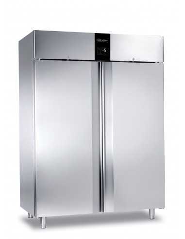 ARMADIO FRIGO - INTERAMENTE IN ACCIAIO INOX AISI 304 - GASTRONORM GN 2/1 ( 650 X 530 mm ) - ISOLAMENTO 75 mm - CAPACITA' 1400 LT - TEMPERATURA -10°/-22° - 2 PORTE CON SERRATURA - ILLUMINAZIONE INTERNA - DISPLAY CON FUNZIONE HACCP - FUNZIONE RAFFREDDAMENTO RAPIDO OVERCOOLING - REFRIGERAZIONE VENTILATA - SBRINAMENTO INTELLIGENTE - DIMENSIONI CM L 150 X P 81,5 X H 210 ARMADIO FRIGO - INTERAMENTE IN ACCIAIO INOX AISI 304 - GASTRONORM GN 2/1 ( 650 X 530 mm ) - ISOLAMENTO 75 mm - CAPACITA' 1400 LT - TEMPERATURA -10°/-22° - 2 PORTE CON SERRATURA - ILLUMINAZIONE INTERNA - DISPLAY CON FUNZIONE HACCP - FUNZIONE RAFFREDDAMENTO RAPIDO OVERCOOLING - REFRIGERAZIONE VENTILATA - SBRINAMENTO INTELLIGENTE - DIMENSIONI CM L 150 X P 81,5 X H 210