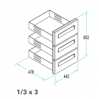 CASSETTIERA 3x1/3