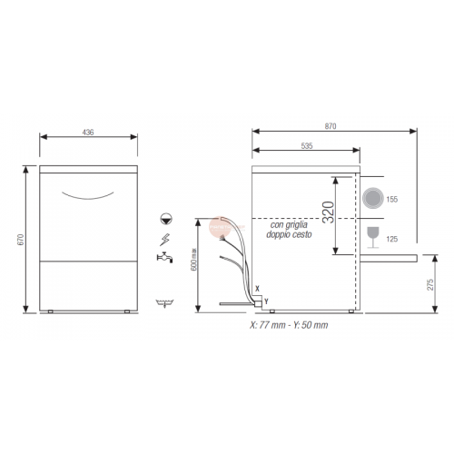 LAVABICCHIERI PROFESSIONALE CESTO...