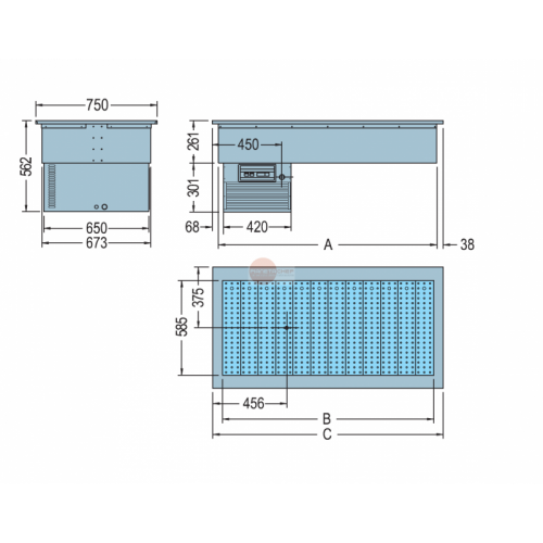 VASCA DROPIN DA INCASSO REFRIGERATO...
