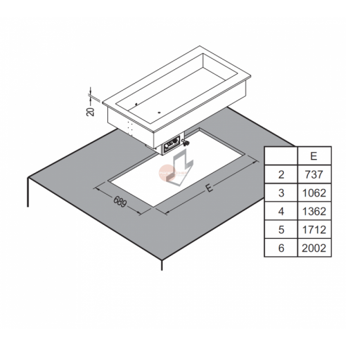 VASCA DA INCASSO DROPIN REFRIGERATO...