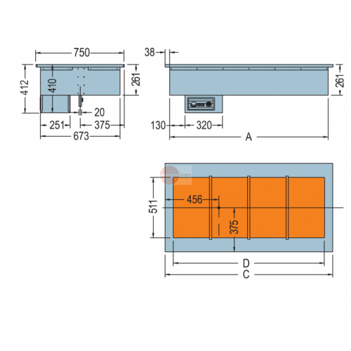 VASCA DA INCASSO DROPIN CALDO...