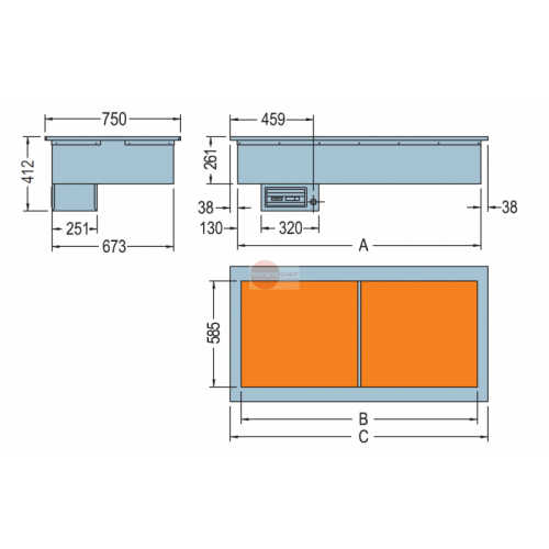 VASCA DA INCASSO DROPIN CALDO PIASTRA...