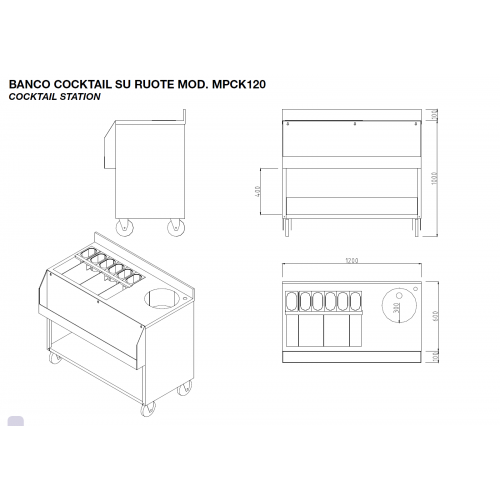 BANCO COCKTAIL IN ACCIAIO INOX -...
