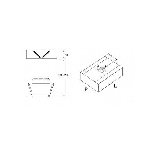 CAPPA CUBICA CENTRALE IN ACCIAIO INOX