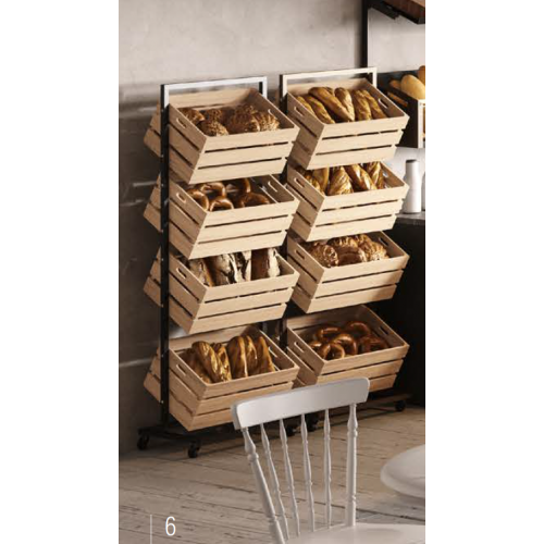 TOTEM PER PANE - STRUTTURA SU RUOTE...