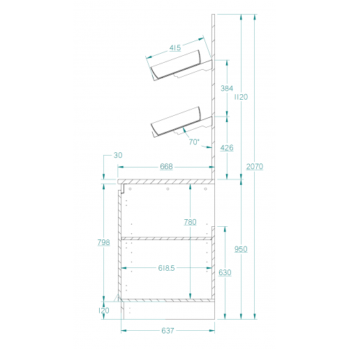 RETROBANCO PER PANE - BASE CON ANTE...