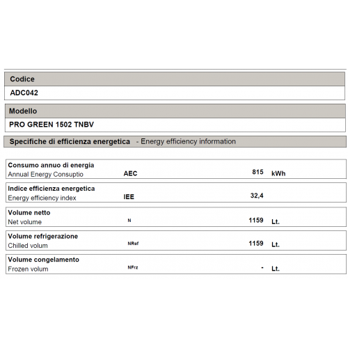 ARMADIO FRIGO CAPACITA' 1400 LT...