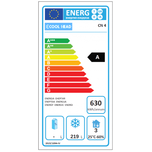 ARMADIO FRIGO CLASSE A CAPACITA' 400...